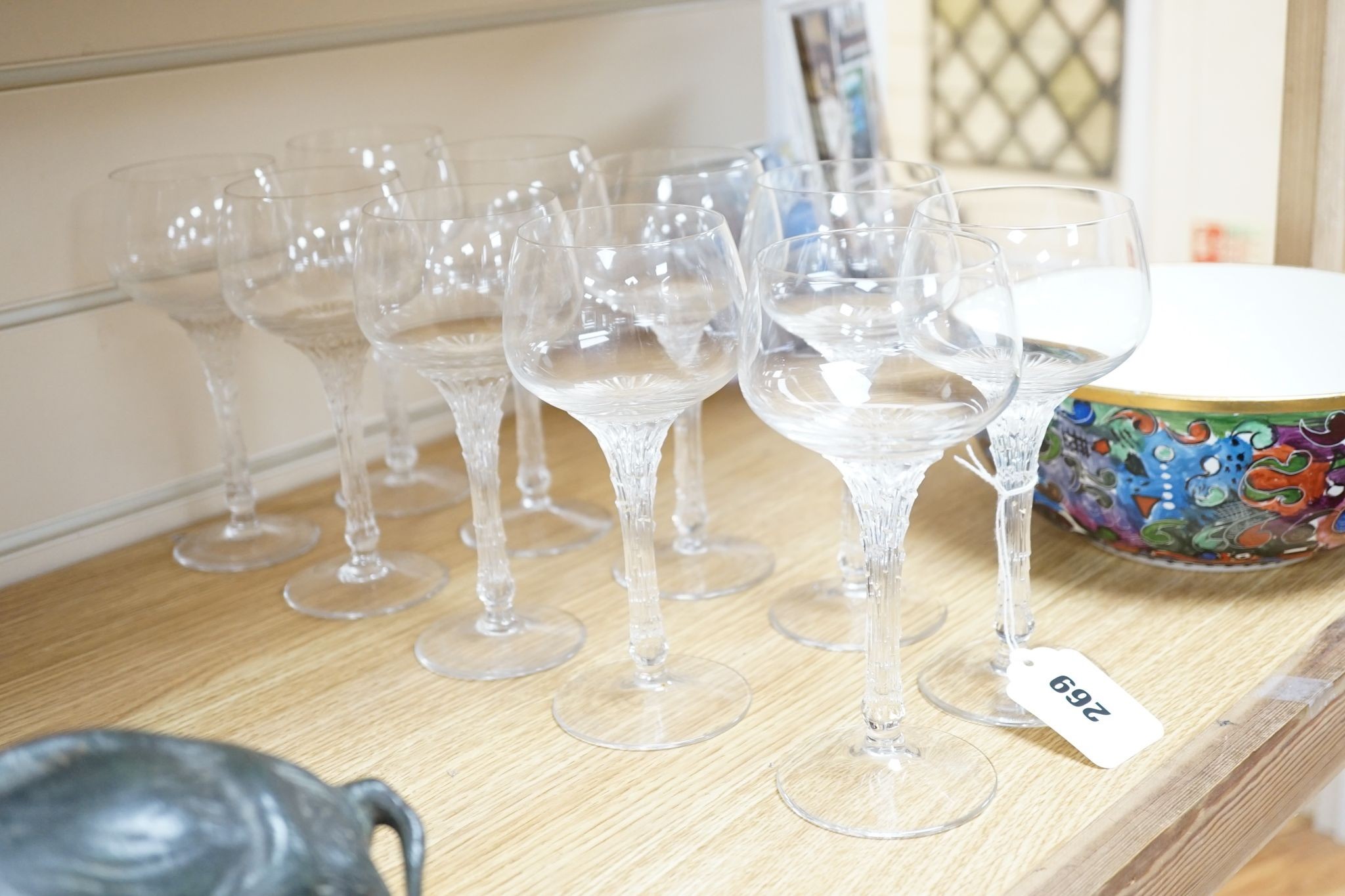 Ten Rosenthal Studio-Line split pattern wine glasses, 17.5 cms high.